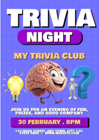 Trivia Night Event A6 template