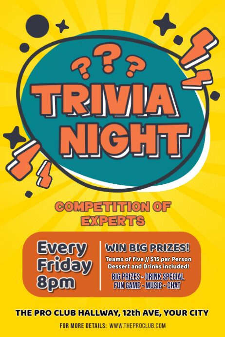 Trivia Event Background Trivia Night Event Template | PosterMyWall