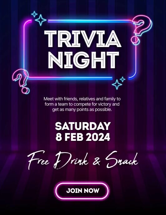 Trivia Night Event Template PosterMyWall