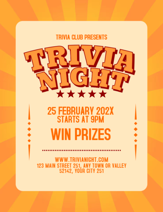 Trivia Question Flyer Trivia Night Event Flyer Template | PosterMyWall