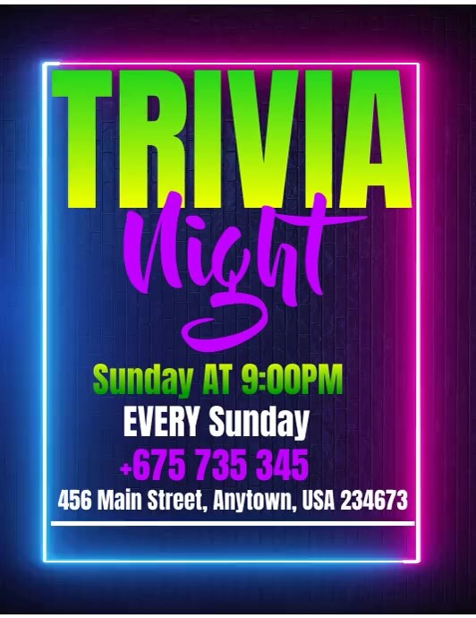 Trivia Night  Flyer (us Letter) template