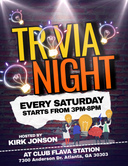 Trivia Night Flyer Template PosterMyWall