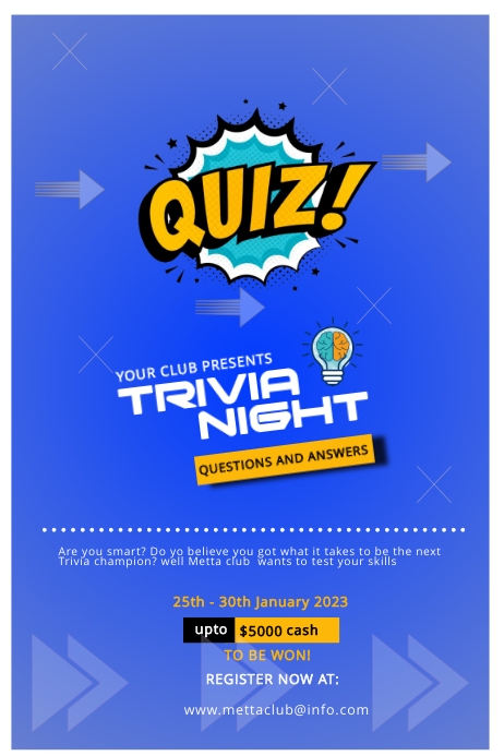 Trivia Question Flyer Trivia Night Flyer Template | PosterMyWall