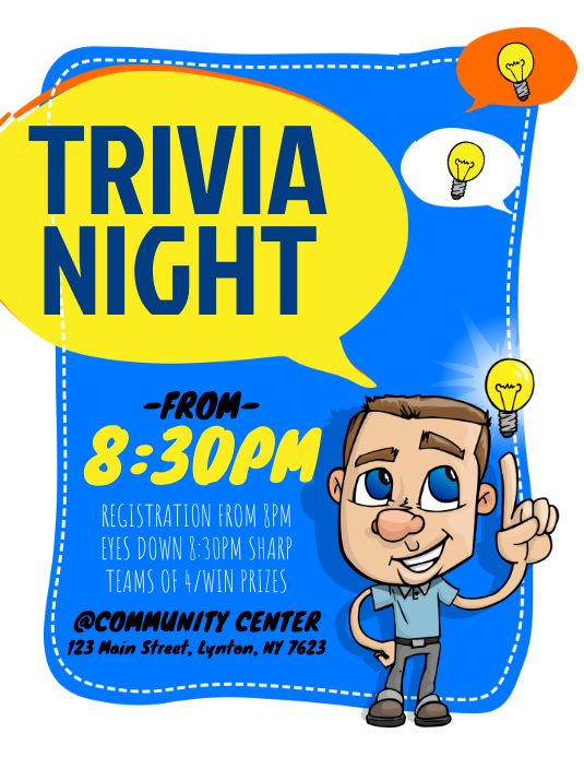 Trivia Night Flyer Template PosterMyWall