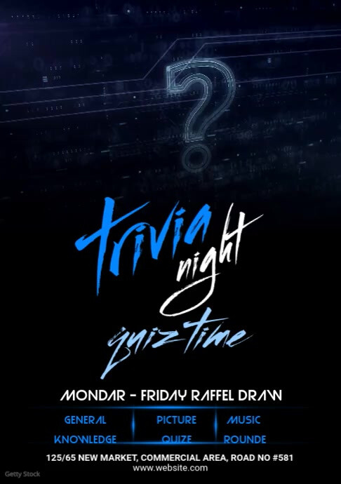 Trivia Question Flyer Trivia Night Flyer Template | PosterMyWall