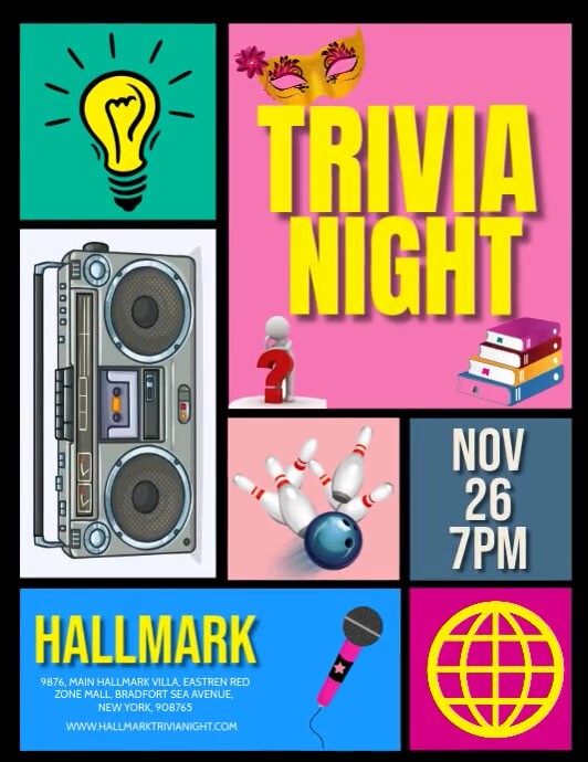Trivia Night Flyer Template | PosterMyWall Trivia Night Flyer Template | PosterMyWall