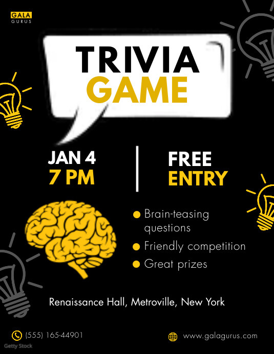 Trivia Question Flyer Trivia night flyer Template | PosterMyWall
