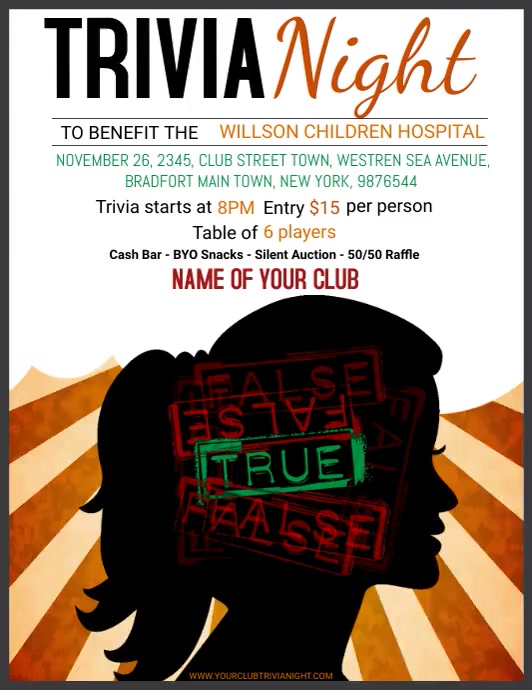 Trivia Question Flyer Free Trivia Night Flyer Template - Bolivaralumni.com