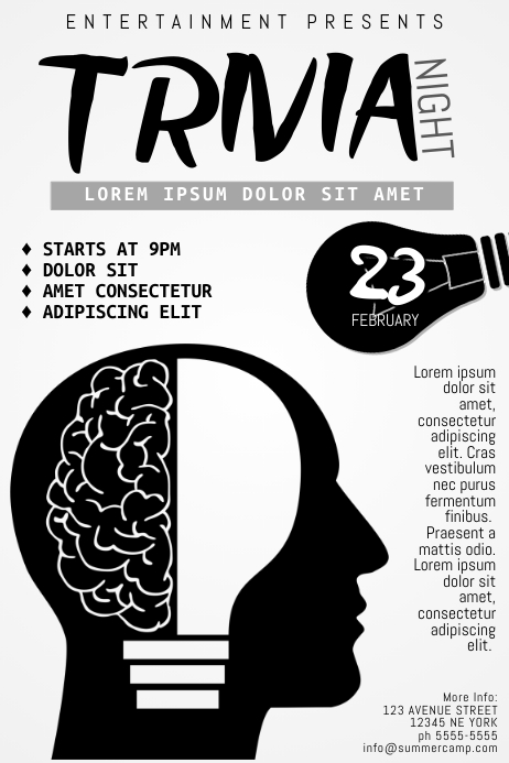 trivia night flyer template | PosterMyWall