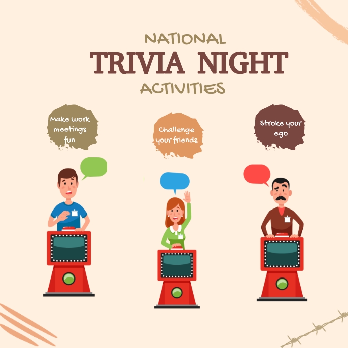 Trivia night flyer templates Instagram Post