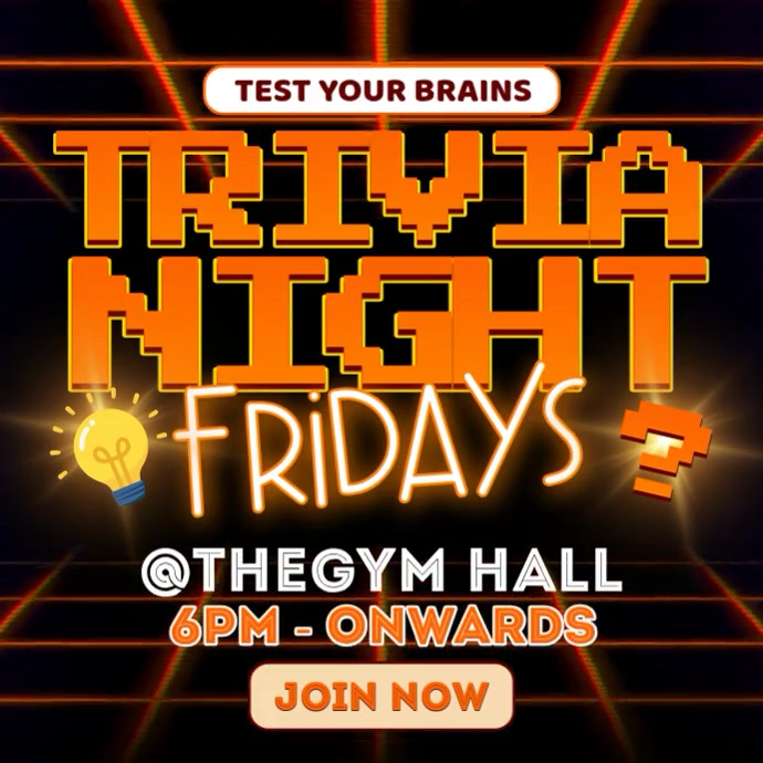 Black Trivia Night Instagram Ad Template | PosterMyWall