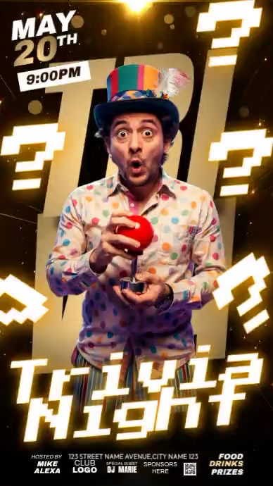 Trivia night gold Template | PosterMyWall