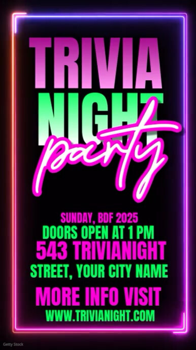 trivia night party Template | PosterMyWall