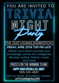 Trivia Night Party A6 template