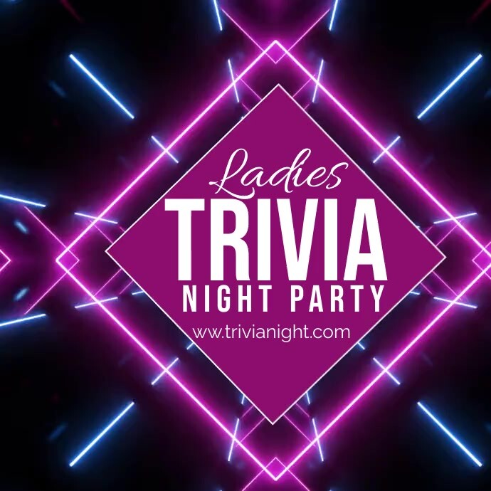 Trivia Night party logo  ,ladies night party Logotyp template
