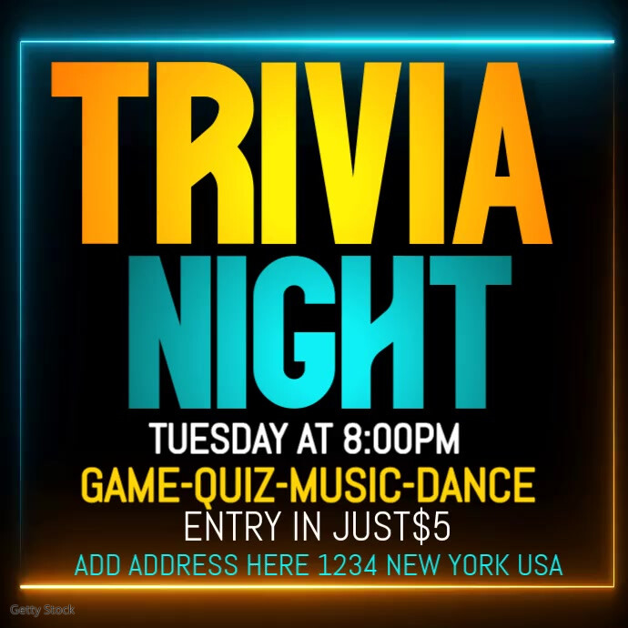 Copy of Trivia night party new professional post | PosterMyWall