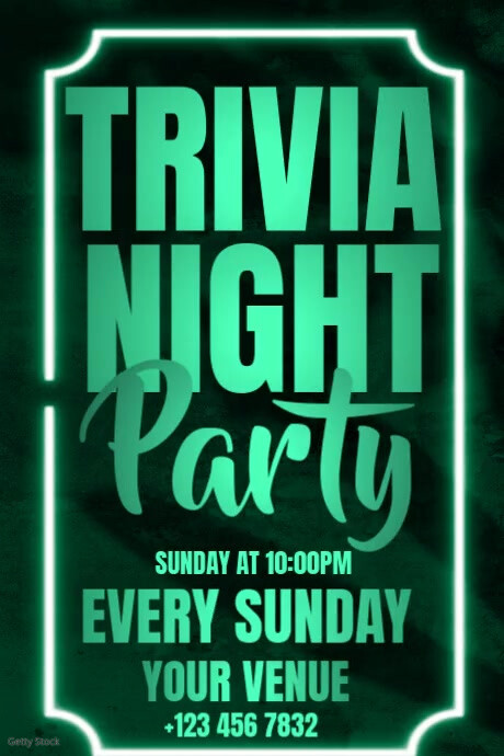 Trivia night party new professional template 2025 | PosterMyWall