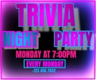 Trivia night party professional Средний прямоугольник template