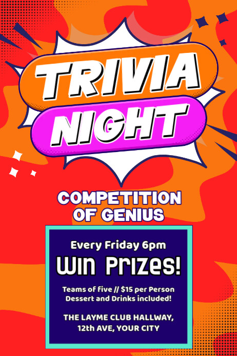 Trivia Night Poster Template | PosterMyWall
