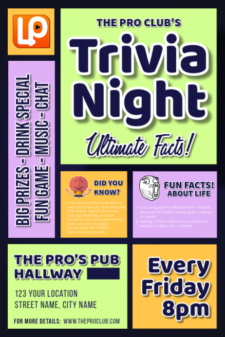 Trivia Night Poster Template | PosterMyWall