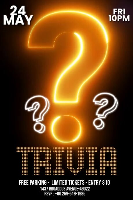 Trivia Night Poster Cartaz template