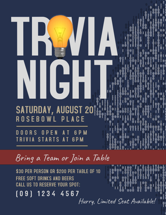 Trivia Night Flyer Template | PosterMyWall