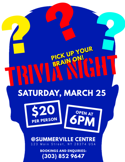Trivia Night Flyer Template PosterMyWall Trivia Night Flyer Template PosterMyWall