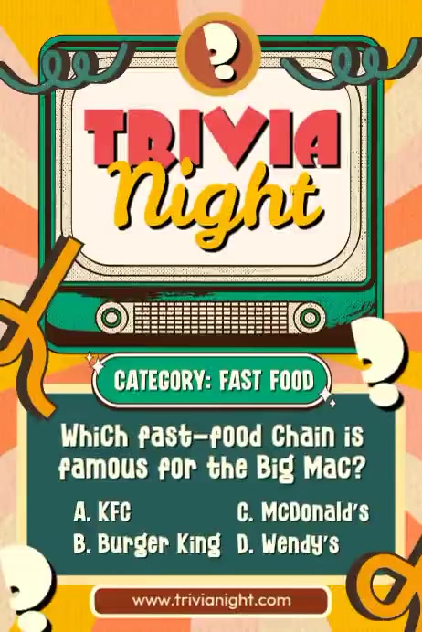 Turquoise Trivia Night Posters Template | PosterMyWall