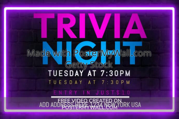 trivia night video ads Template | PosterMyWall