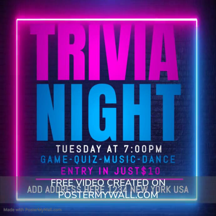 trivia night video Instagram post Template | PosterMyWall