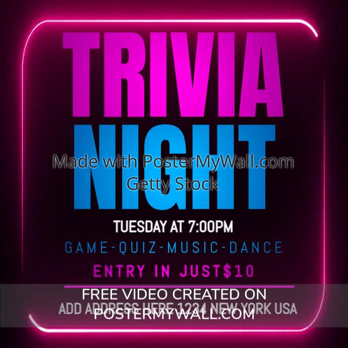 trivia night video Instagram post Template | PosterMyWall