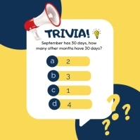 Trivia questions poster banner flyer template Message Instagram