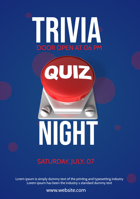 Trivia Quiz A3 template