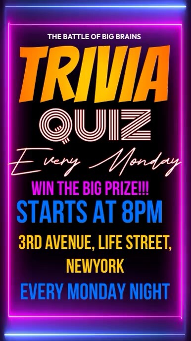 Trivia Quiz Digital Display (9:16) template