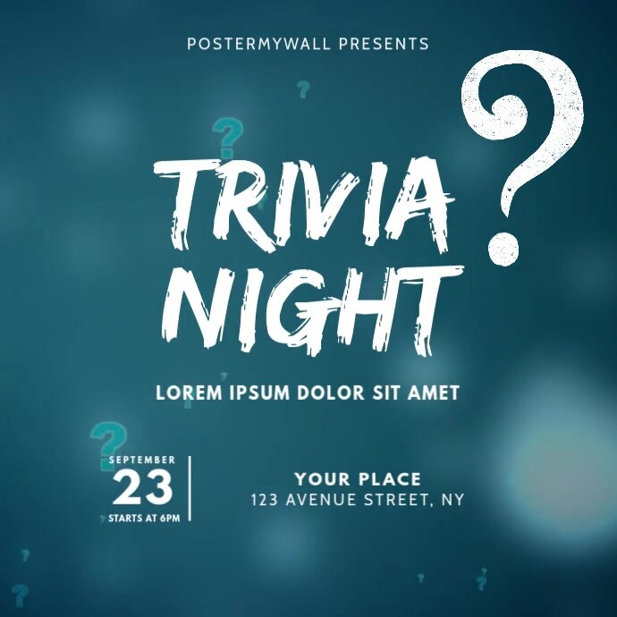 Trivia Quiz Night Video Ad Design Template | PosterMyWall