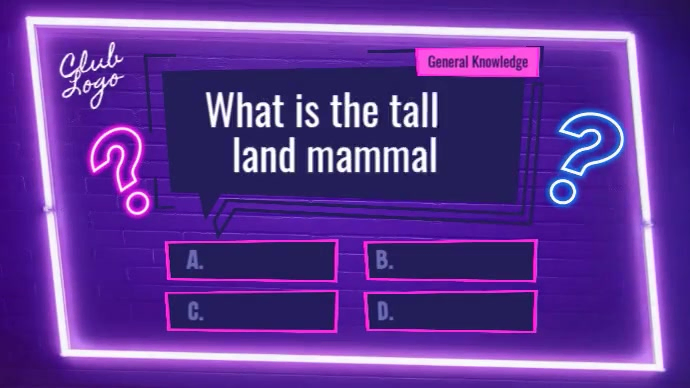 Trivia Quiz Questions Display Template 数字显示屏 (16:9)
