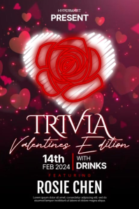 Trivia Valentines Poster template