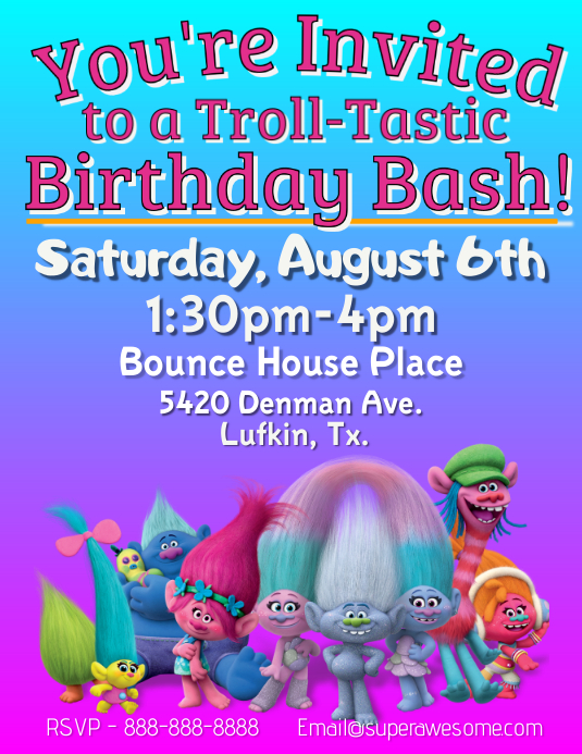 Modele Invitation Anniversaire Troll Postermywall Modele Invitation Anniversaire Troll Postermywall