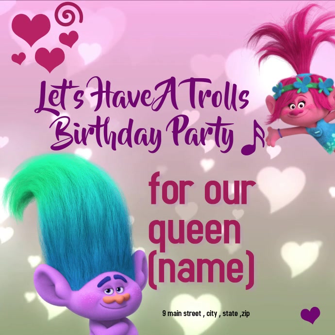 Modele Trolls Anniversaire Barty Postermywall