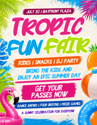 Tropic Fun Fair Рекламная листовка (US Letter) template