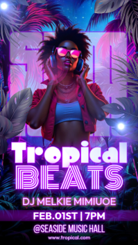 Tropical Beats Party Instagram Story template
