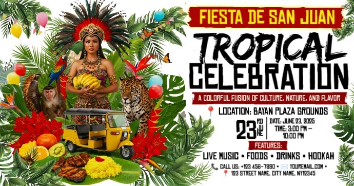 Tropical Celebration: Fiesta De San Juan Facebook Shared Image template