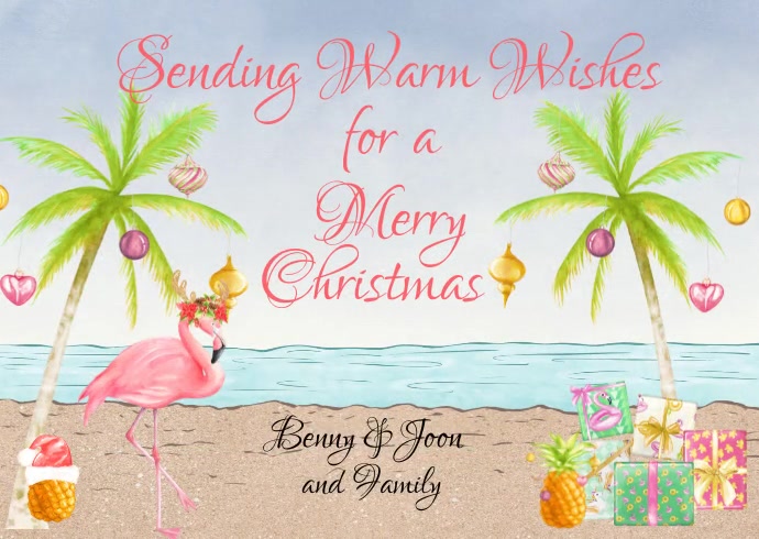 Copy of Tropical Christmas Greeting Card | PosterMyWall Copy of Tropical Christmas Greeting Card | PosterMyWall