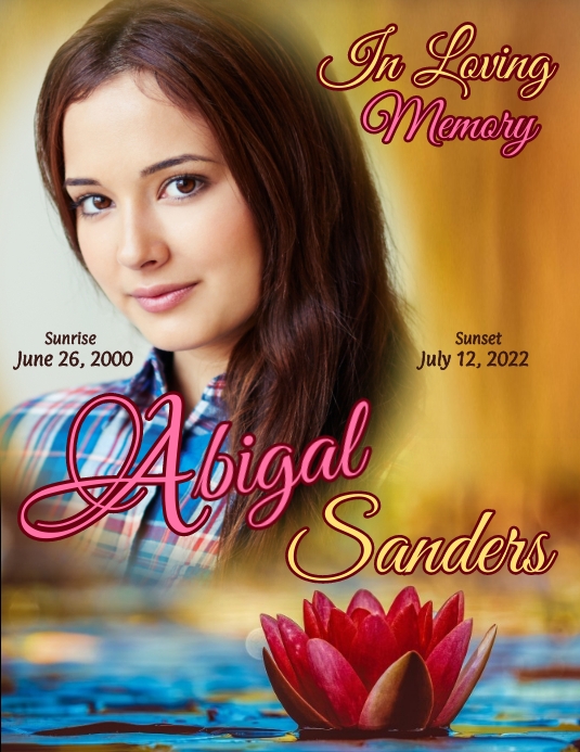 Tropical Floral Funeral Program Cover Template | PosterMyWall