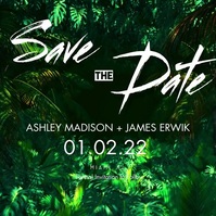 Tropical Greenery Save the Date Video Instagram Post template