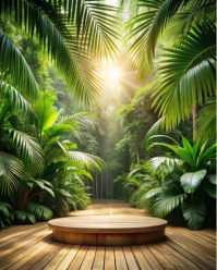 Tropical Jungle Showcase Podium Instagram Portrait template