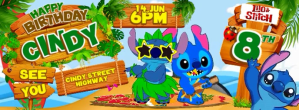 Tropical Lilo & Stitch Birthday Celebration Facebook-coverfoto template