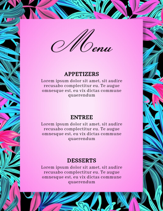 Tropical Menu Template Flyer PosterMyWall Tropical Menu Template Flyer PosterMyWall