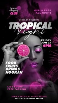Tropical Neon Video Party Flyer História do Instagram template