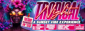 TROPICAL NIGHT: SUNSET VIBE EXPERIENCE Facebook Cover Photo template